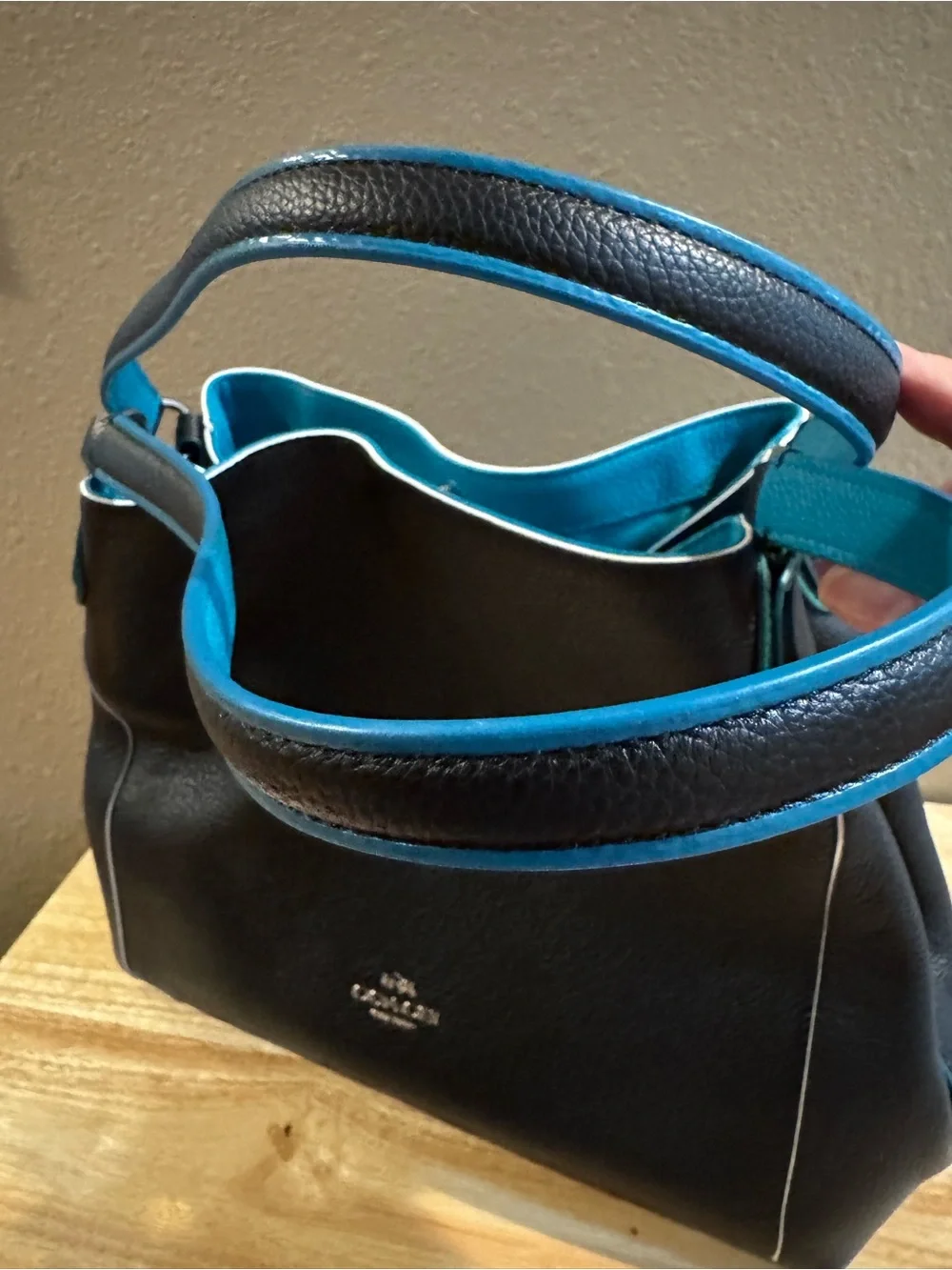 Coach Edie Pebble Leather Shoulder Bag with Turn Lock